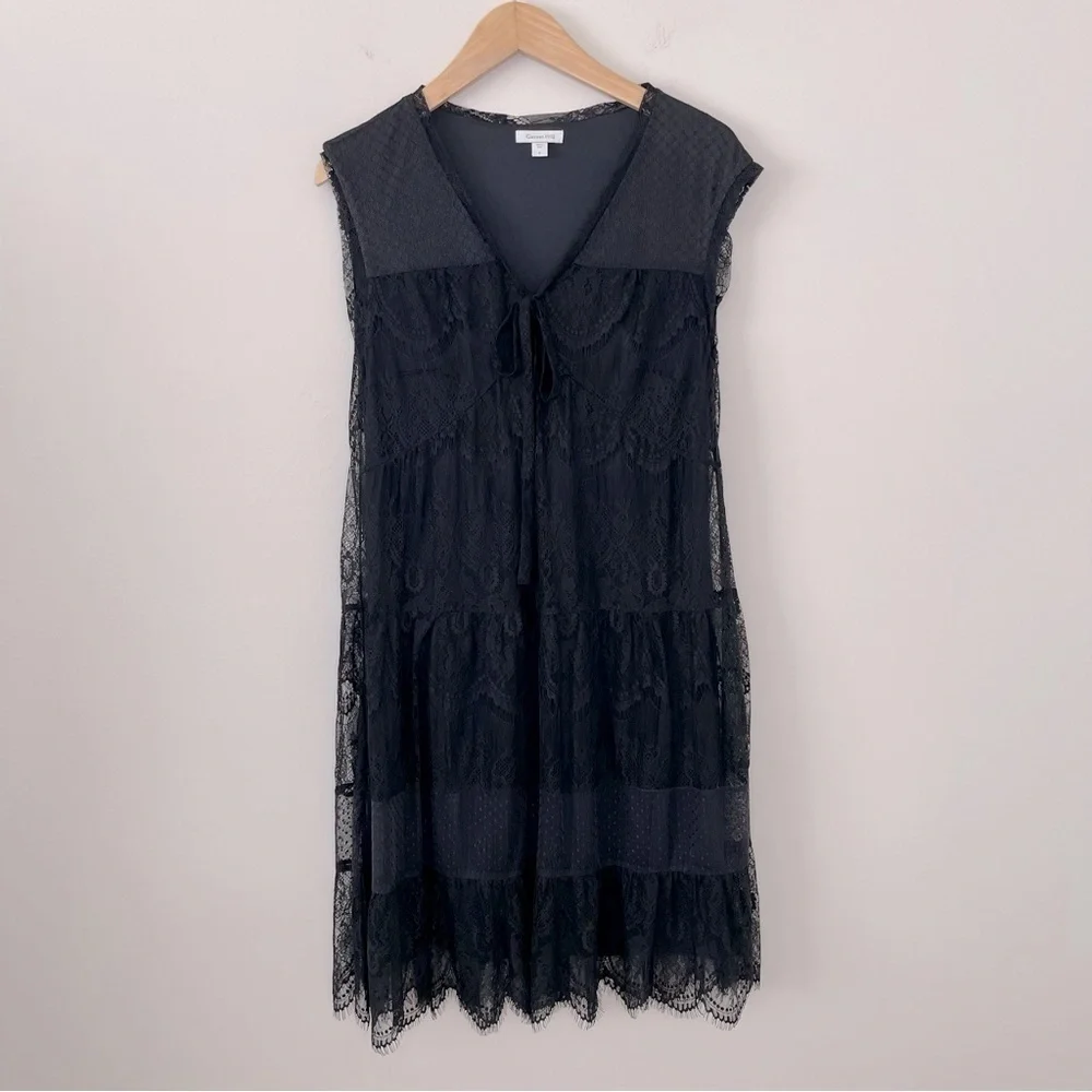 garnet hill v neck lace dress V-Neck Lace Dress